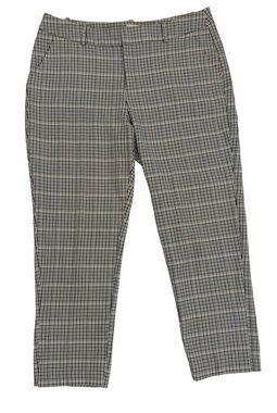 A New Day Women’s Plaid Stretch Ankle Pants 14 Black White Pink Check Workwear